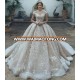 ZH3849G 2019 Lace Ball Gown Wedding Dresses Off The Shoulder Vestidos Appliqued Bridal Gowns Arabic Dubai Country Wedding Dress