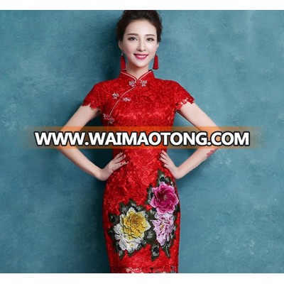 modern wedding cheongsam dress China red wedding dresses 2017