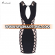 Wholesale black semi casual dresses women's dresses lace up sexy design frocks